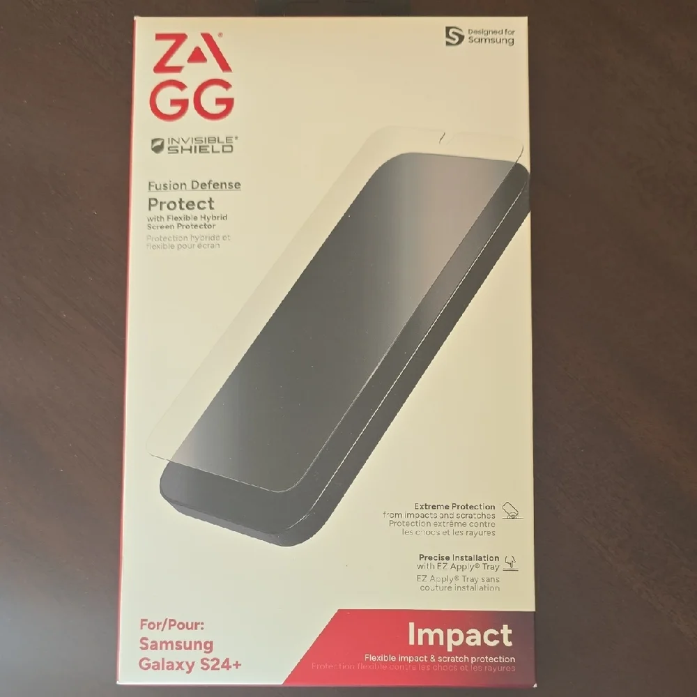 Screen Protector Invisible Shield Fusion Defense for Samsung Galaxy S24+ - Black